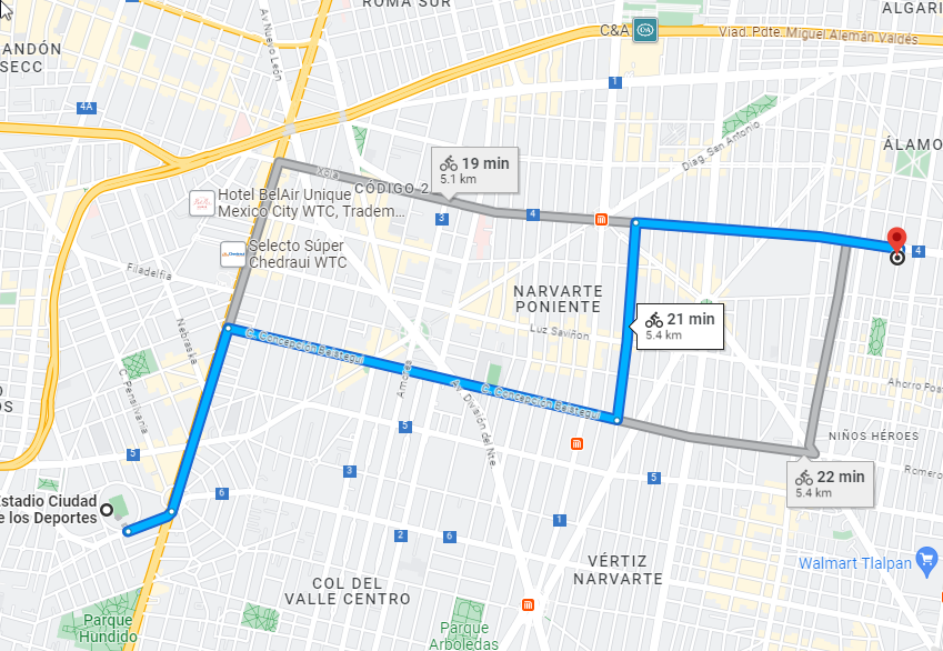 ruta estadio azul hacia desarrollo inmobiliario park andalucía